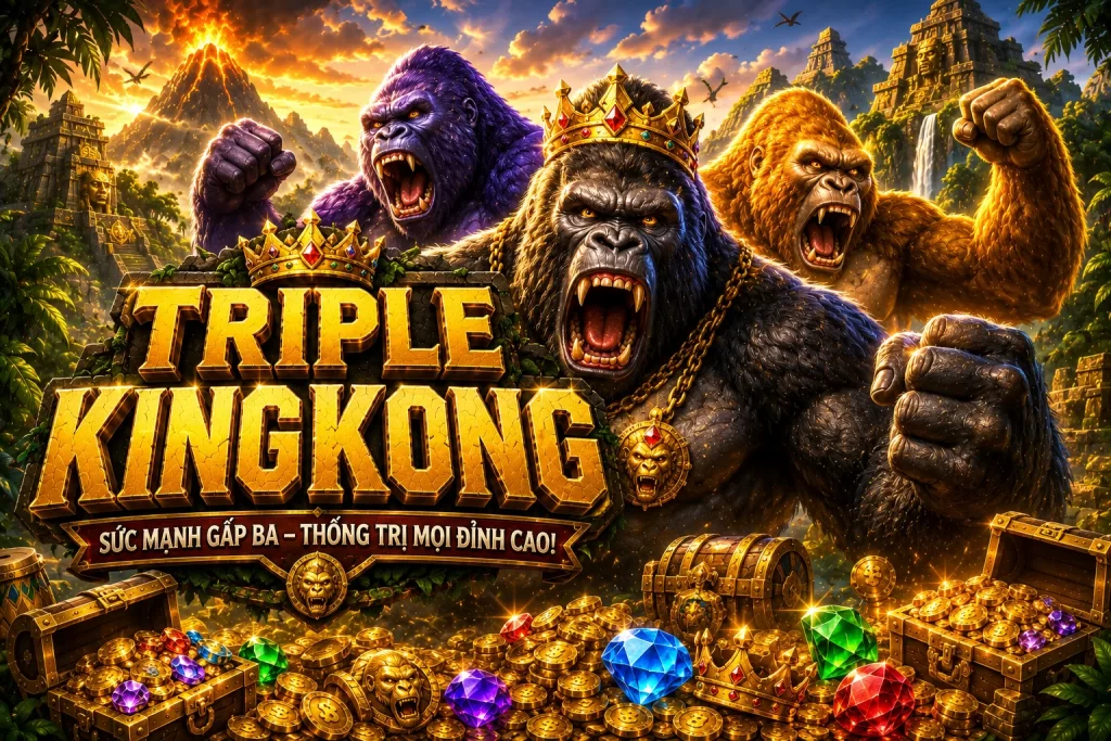 Thung lũng núi lửa hoang sơ với ba vị khỉ đột trong KK88 Triple Kingkong